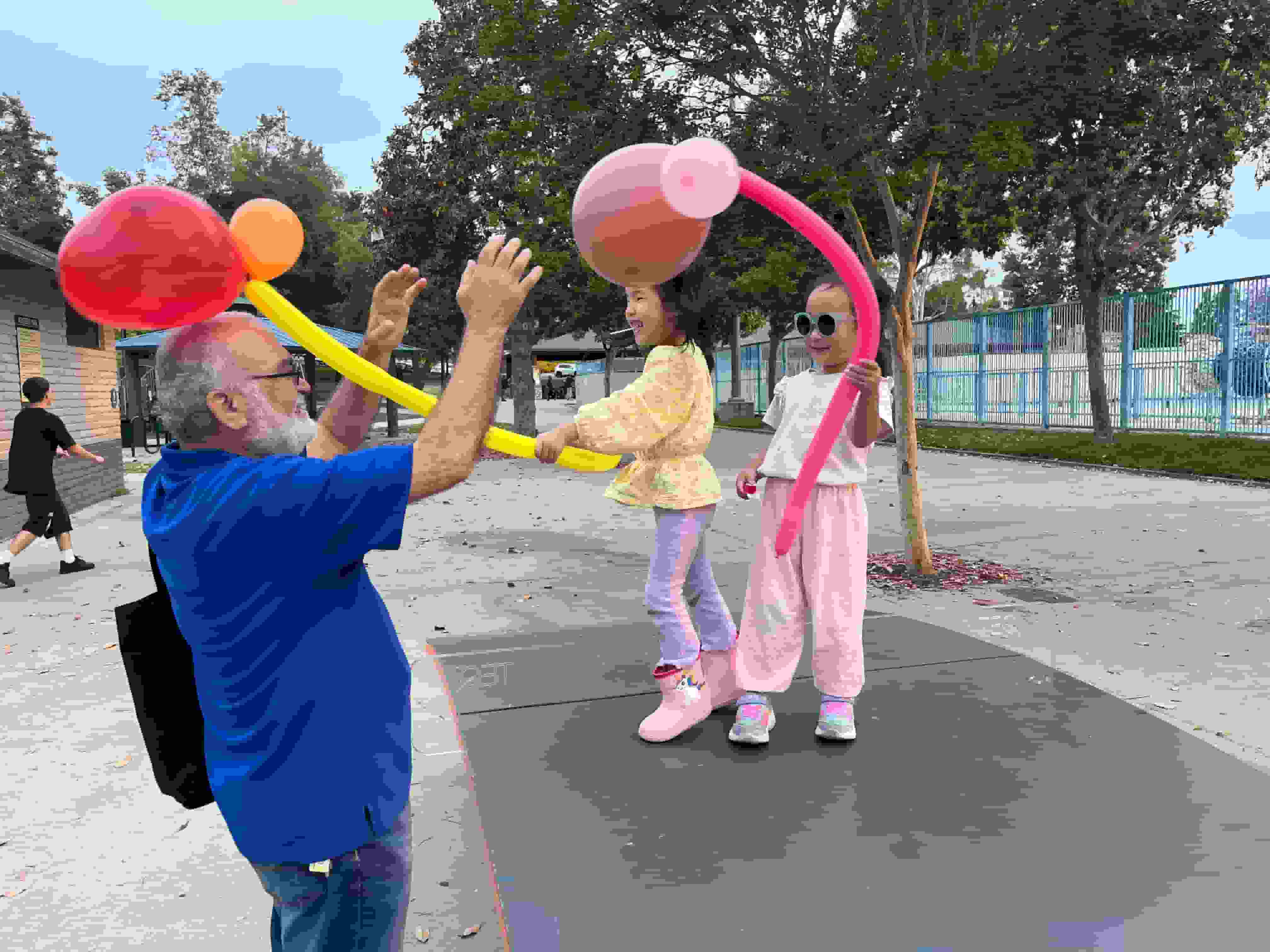 Grandpa giving balloon